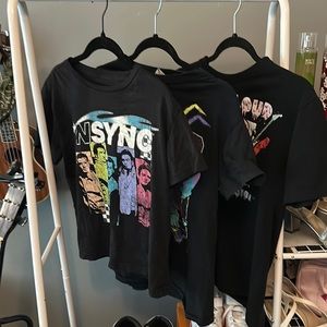 3 Piece Black T Shirt Set
